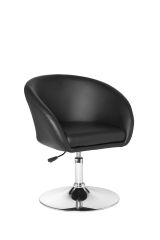 Fauteuil lounge pivotant Apolo 132, Couleur : Noir / Chrome, avec assise confortable