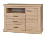 Commode Kolda 06, Couleur : Chêne sauvage - 88 x 123 x 44 cm (H x L x P)