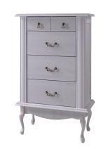 Commode Bignona 12, Couleur : Pin blanc - 125 x 75 x 47 cm (H x L x P)