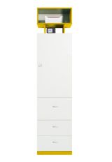 Chambre d'adolescents - Armoire "Geel" 25, blanc / jaune - Dimensions : 195 x 45 x 40 cm (H x L x P)