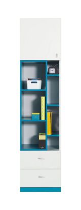 Chambre d'adolescents - Armoire "Geel" 06, blanc / turquoise - Dimensions : 195 x 45 x 40 cm (H x L x P)