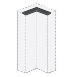 Cadre supérieur pour armoire à portes battantes / armoire d'angle Siumu 04 et module complémentaire, couleur : beige - Largeur : 56/40 cm