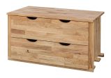 Module 100 cm pour armoire Thari, 52 x 96 x 50cm, avec 2 tiroirs, en chêne naturel, pour ranger le linge, bois massif 