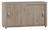 Caisson / armoire mobile Cianjur 06, couleur : chêne / blanc - Dimensions : 72 x 120 x 45 cm (H x L x P)