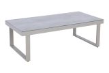 Table basse Verona en aluminium - Couleur : aluminium gris. Longueur : 1400 mm, largeur : 700 mm, hauteur : 460 mm