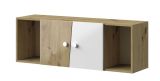 Armoire suspendue Sirte 13, Couleur : Chêne / Blanc brillant - Dimensions : 41 x 120 x 32 cm (H x L x P)