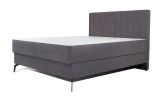 Lit Boxspring Damboa 41, Couleur : Gris - Surface de couchage : 160 x 200 cm (l x L)