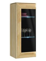 Armoire murale "Lipik" 19, couleur : chêne / noir, partiellement massif, charnière de porte à gauche - Dimensions : 102 x 41 x 35 cm (h x l x p)