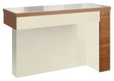 Table de toilette "Postira" 41, couleur : Noyer / Blanc, massif partiel - Dimensions : 79 x 119 x 50 cm (H x L x P)