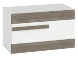 Armoire à chaussures Knoxville 21, couleur : pin blanc / gris - Dimensions : 47 x 80 x 42 cm (H x L x P), avec 1 porte pliante et 4 compartiments