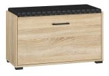 Banc avec espace de rangement / Armoire à chaussures Vacaville 04, couleur : chêne clair de Sonoma - Dimensions : 48 x 80 x 34 cm (h x l x p), avec 1 porte et 2 compartiments