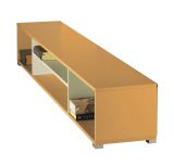 Commode basse pour chambre d'adolescents Namur 21, Couleur : Orange / Beige - Dimensions : 30 x 30 x 214 cm (H x L x P)