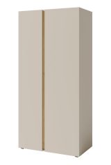 Armoire simple Fricourt 03, beige / chêne clair, 195 x 90 x 50 cm, avec 7 compartiments et 1 tringle à vêtements, chants ABS, finition de haute qualité