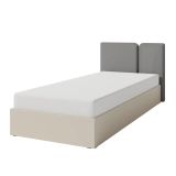 Lit simple moderne Fricourt 13, beige, Surface de couchage 90 x 200 cm, chants ABS, lit d'appoint confortable, sommier à lattes rabattable inclus, durable