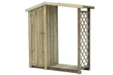 Abri pour bois de cheminée avec armoire - Dimensions : 160 x 56 x 180 cm (L x l x h) 