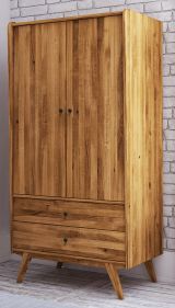 Armoire à portes battantes / Penderie Wooden Nature Premium Otago 04, chêne sauvage massif huilé - Dimensions : 200 x 100 x 65 cm (H x L x P)