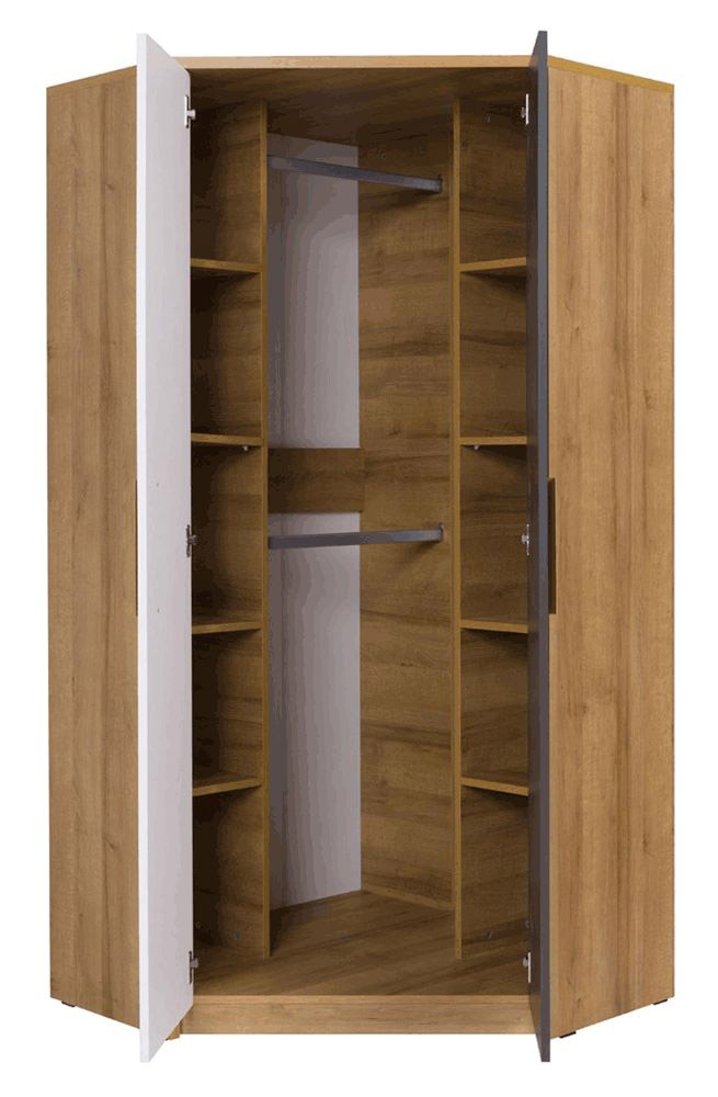 92 cm de large Armoire avec 2 portes | Couleur: Chêne