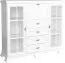 Vitrine Sentis 11, couleur : blanc pin - 136 x 158 x 46 cm (h x l x p)