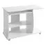 Bureau peu encombrant Apolo 140, couleur : blanc, avec roulettes verrouillables - dimensions : 48 x 90 cm (l x p)