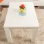 Table basse en bois de pin massif, laqué blanc Junco 484 - Dimensions 90 x 60 x 50 cm (L x P x H)