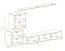Mur de salon avec grand espace de rangement Balestrand 237, Couleur : Chêne Wotan / Noir - Dimensions : 150 x 250 x 40 cm (H x L x P), avec trois portes