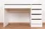 Bureau Beja 01, couleur : Blanc - 75 x 120 x 55 cm (H x L x P)