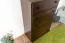 Commode étroite en pin massif - couleur noyer Junco 140, avec cinq grands tiroirs, très stable 123 x 80 x 42 cm, beaucoup d'espace de rangement