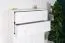 Commode solide en pin massif laqué blanc Junco 160, design moderne et simple, 123 x 80 x 43 cm, avec deux tiroirs spacieux, deux compartiments