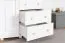 Commode classique en blanc Junco 170, pin massif, 78 x 120 x 47 cm, avec 3 tiroirs et 4 compartiments, finition de haute qualité, robuste