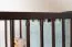 Lit à barreaux / Lit d'enfant simple en pin massif couleur noyer 102, 60 x 120 cm, sommier à lattes inclus, tiroir inclus, avec trois marches réglables en Hauteur