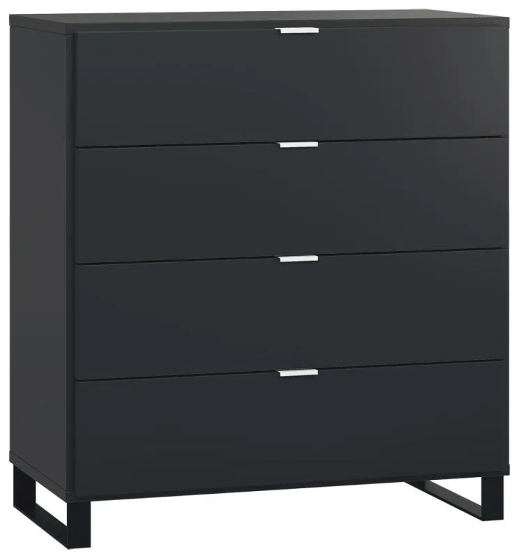 Commode Chiflero 07, couleur : noir - Dimensions : 100 x 90 x 47 cm (H x L x P)