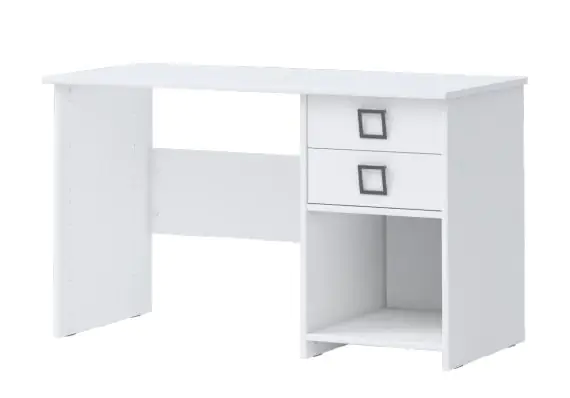 Bureau design coloris blanc - Hauteur 74 x Longueur 90 x Profondeur 50 cm