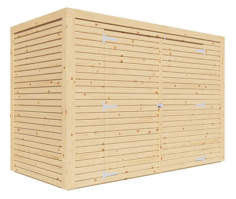 Abri de jardin moderne Coswig 01, naturel - Abri de jardin en éléments de 18 mm, Surface : 2,14 m², Toit plat