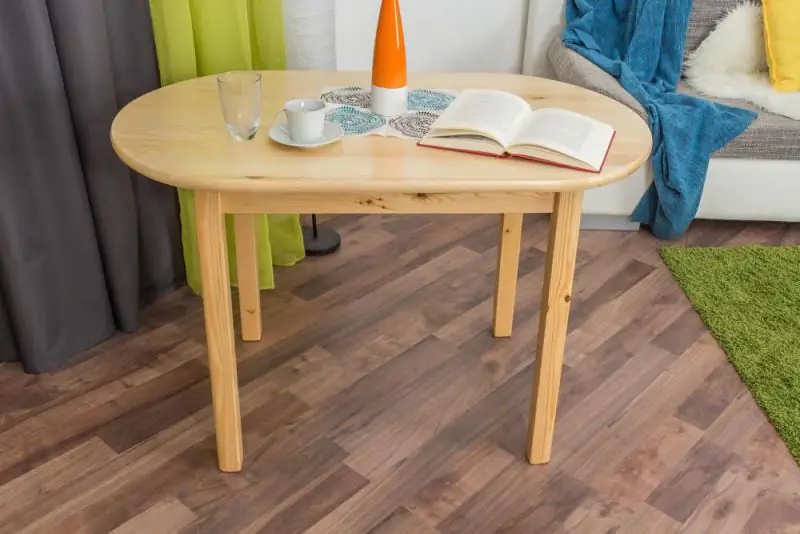 Table à manger ronde avec plateau en finition chêne materic
