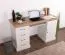 Bureau Badile 17, couleur : blanc pin / brun - 80 x 147 x 55 cm (h x l x p)