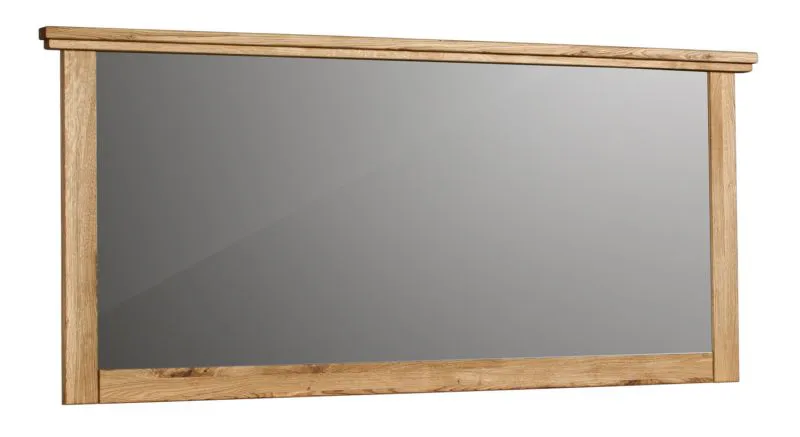 Grand miroir avec cadre en bois Floresta 12, Couleur : Naturel, chêne massif, finition de qualité, 76 x 169 x 51 cm, style contemporain