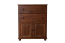 Commode solide en pin massif couleur noyer Junco 165, de style campagne, avec deux tiroirs, 100 x 80 x 42 cm, design moderne et simple