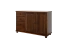 Commode / Buffet en bois de pin massif - couleur noyer Junco 172, avec quatre tiroirs, 78 x 121 x 42 cm, deux compartiments, en matériau écologique